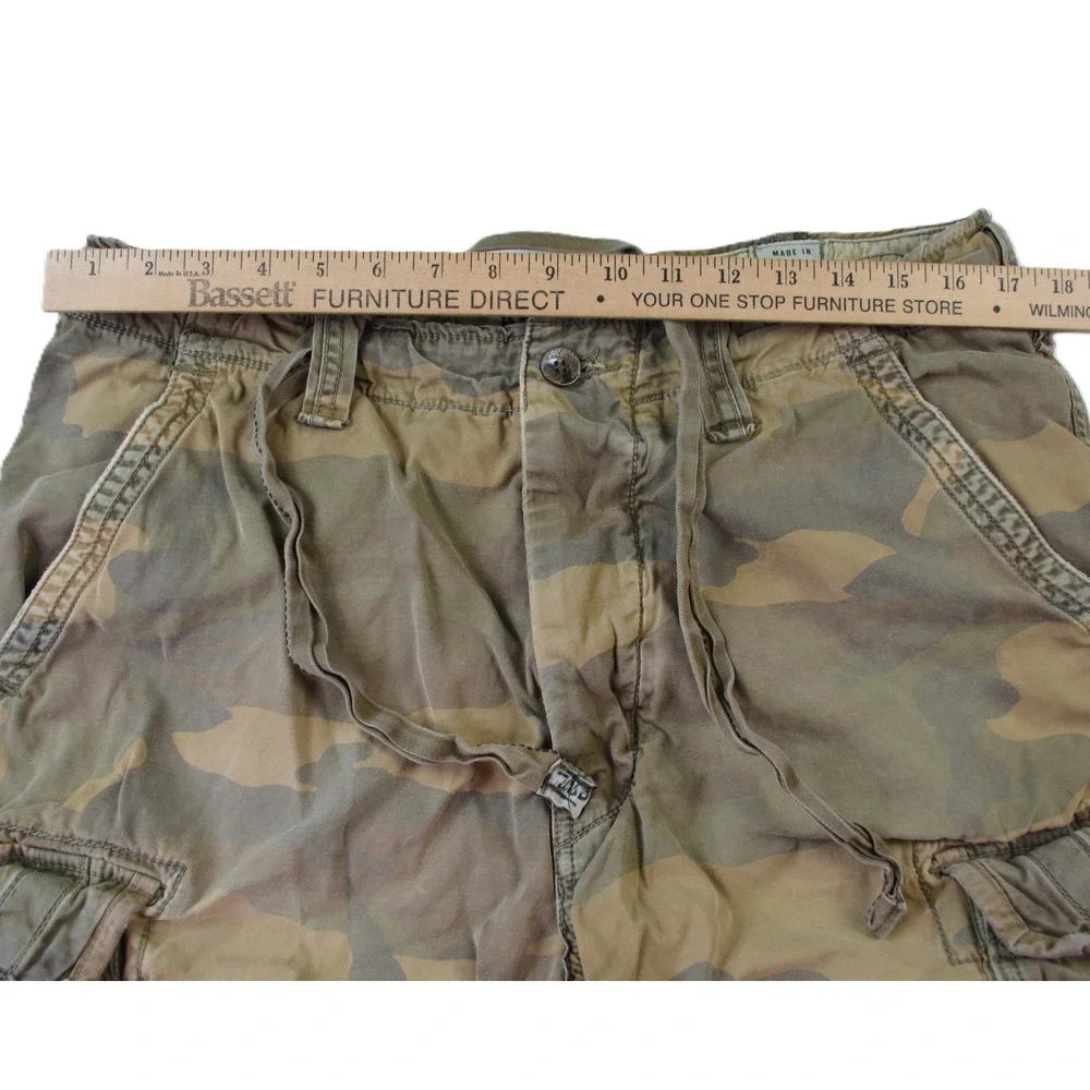 Abercrombie & Fitch Mens Camo Cargo Shorts Paratroops Cotton Green Brown Size M